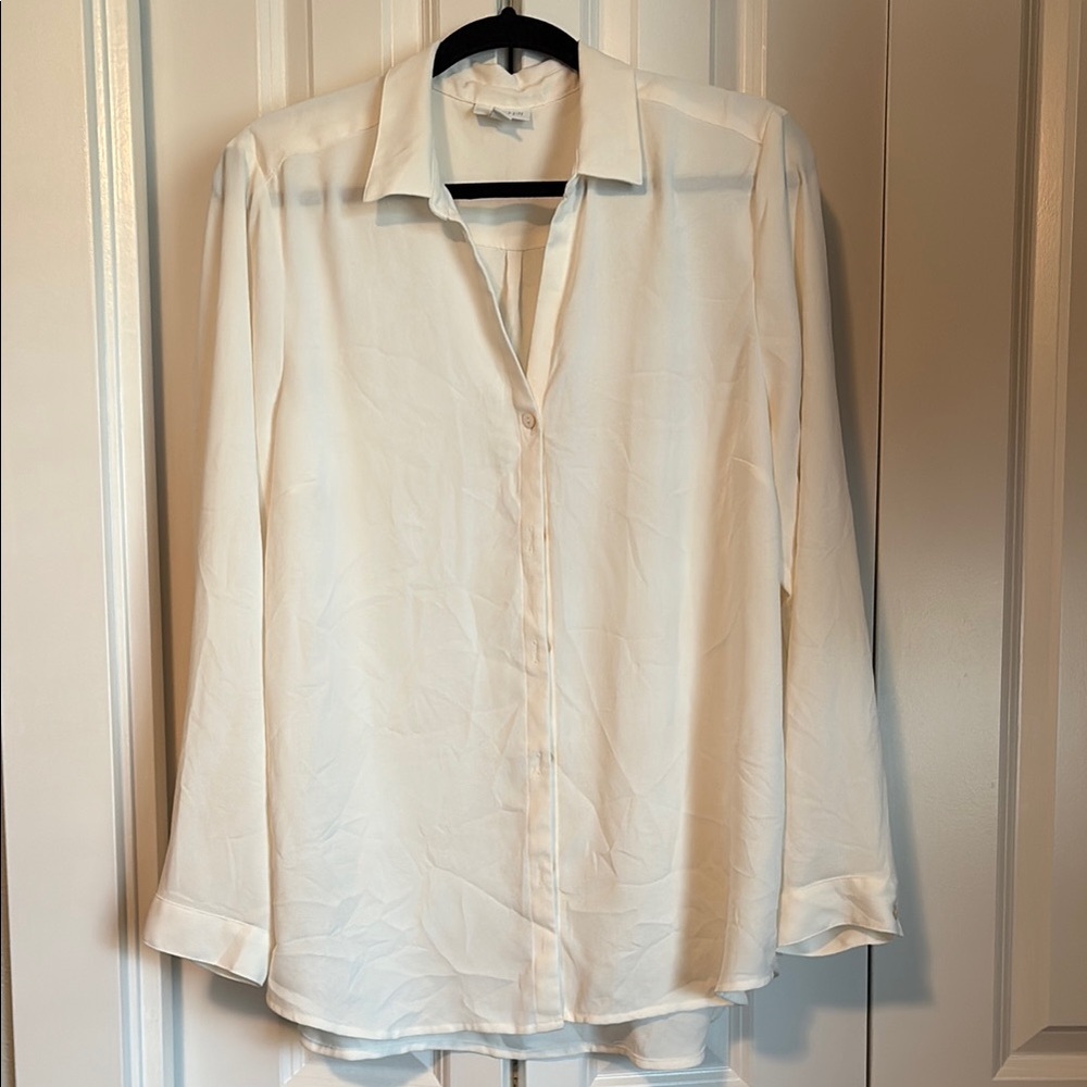 Elegant Cream Button-Up Blouse